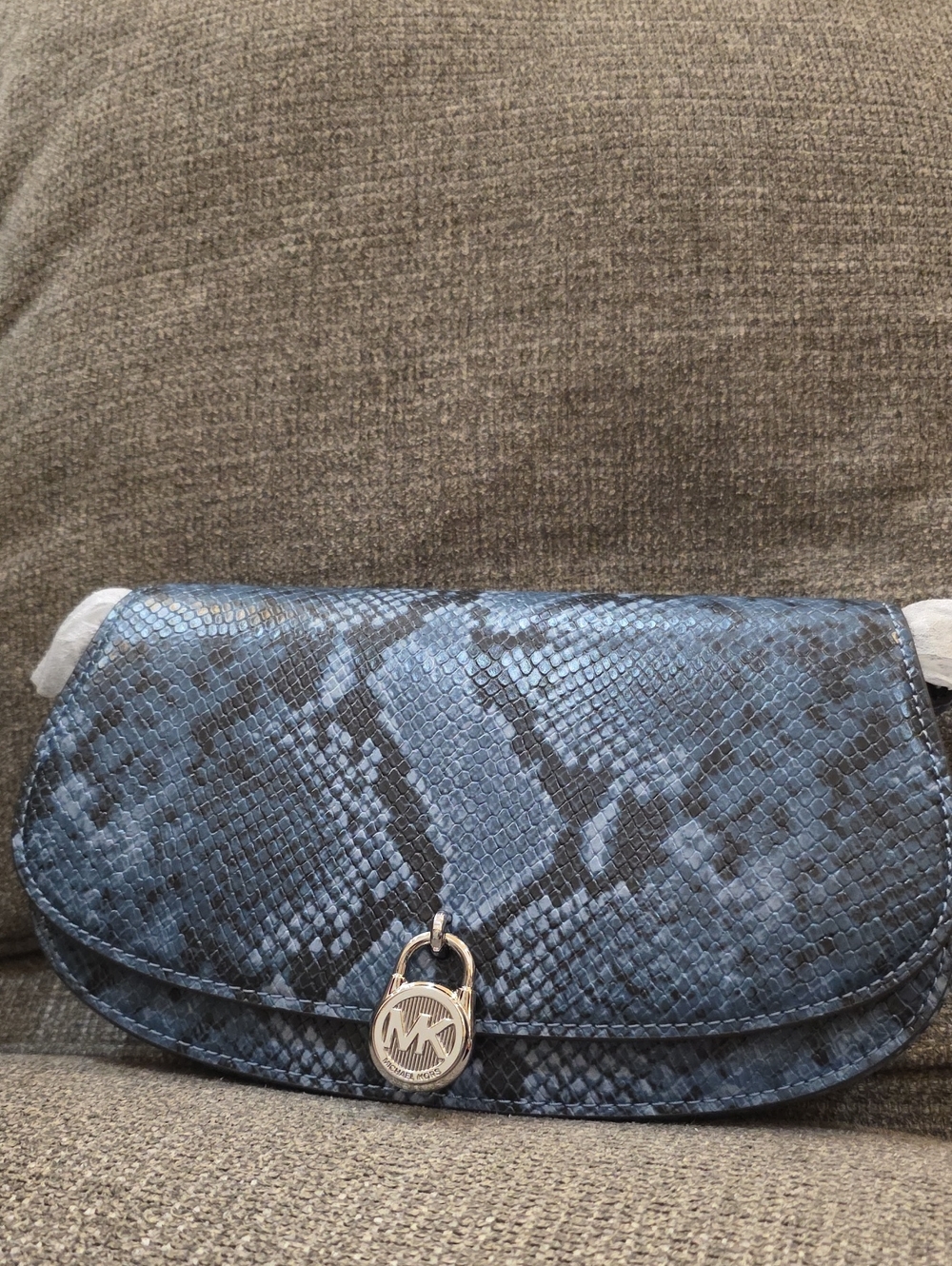 Michael Kors Mila Medium Snake-Embossed Messenger